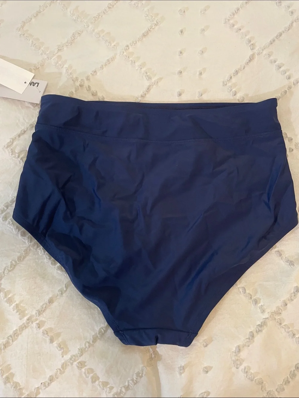 Lands' End High-Waist Bikini Bottoms - Navy Blue